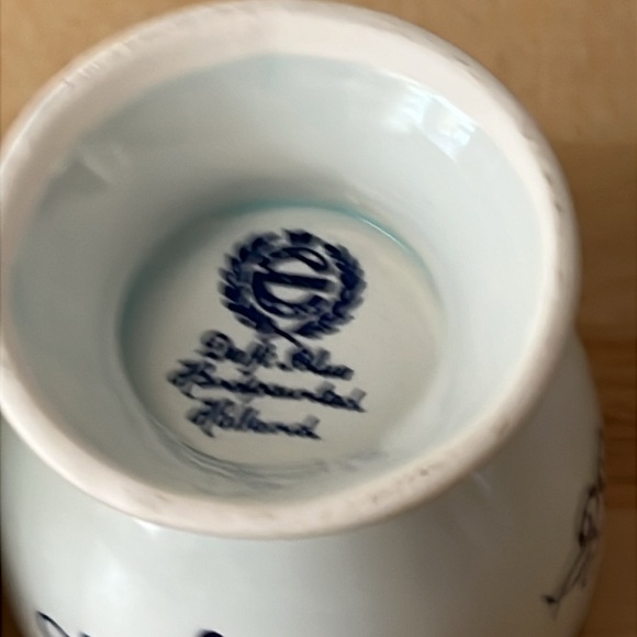 Lot of 4 Vintage Delft Blue & White Hand Painted Egg Cups Windmill - Picture 3 of 8